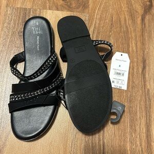 NWT Time & Tru • Black Memory Foam Sandals